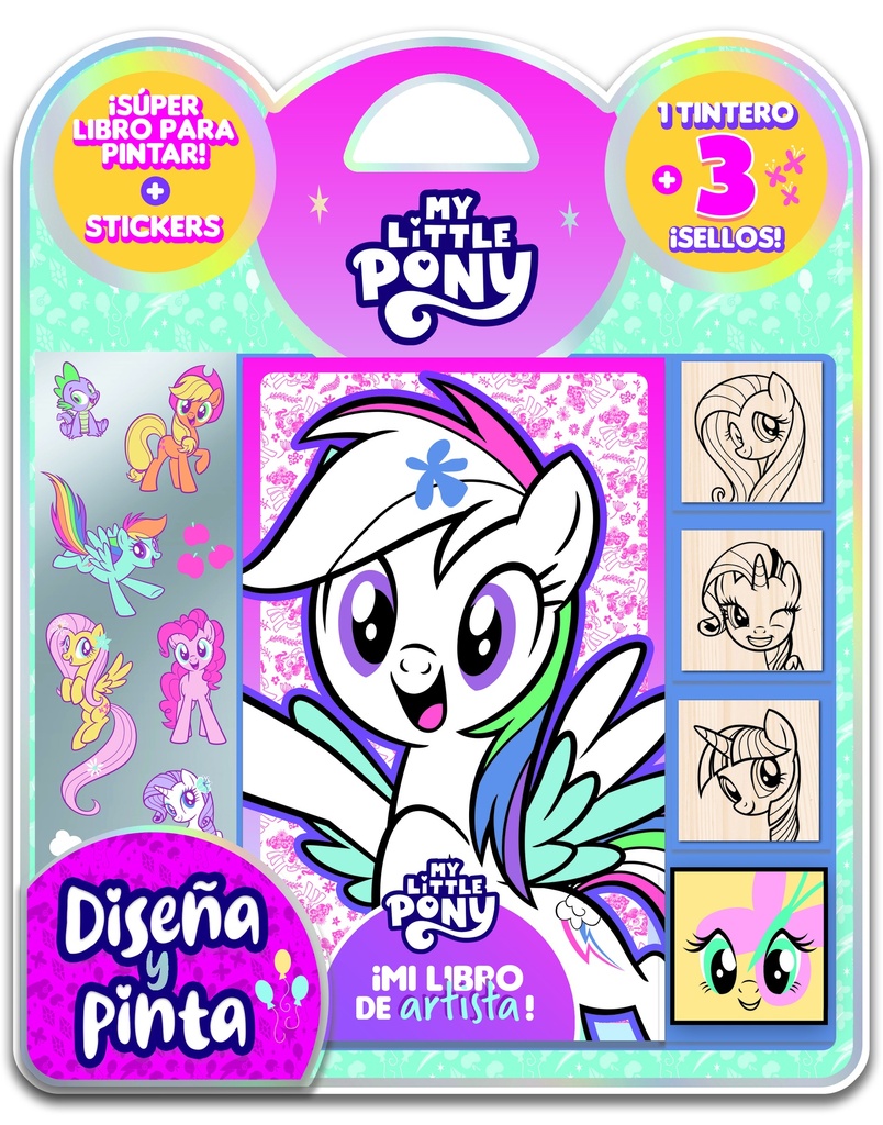 SET VERTICE DISEÑA Y PINTA MY LITTLE PONY C/SELLOS