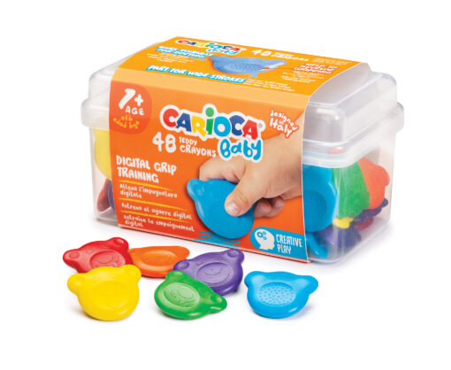 CRAYONES CARIOCA BABY X48 TEDDY BOX