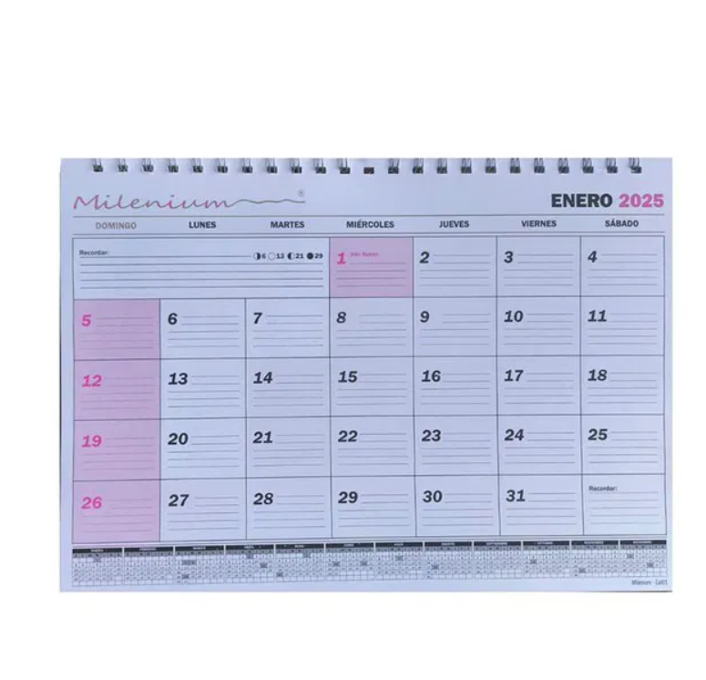 CALENDARIO PLANIFICADOR OFICIO 32X23CM HORIZONTAL 2025