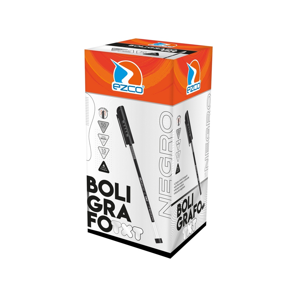 BOLIGRAFO EZCO TXT 1.0 X50 NEGRO