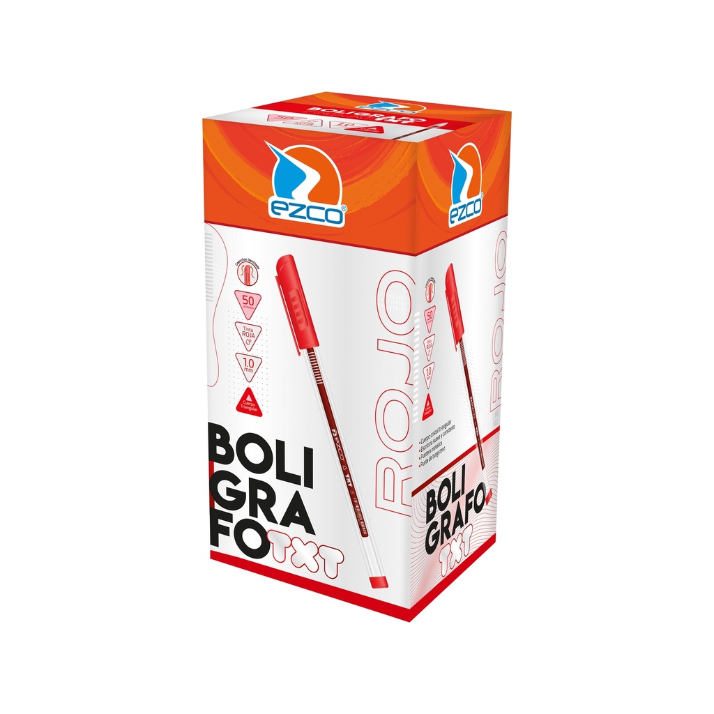 BOLIGRAFO EZCO TXT 1.0 X50 ROJO