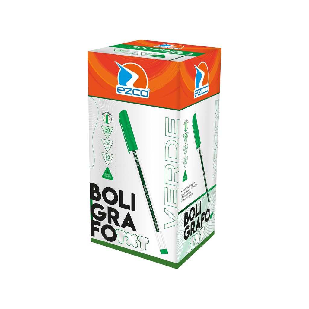 BOLIGRAFO EZCO TXT 1.0 X50 VERDE