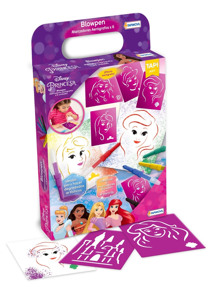 SET AEROGRAFO TAPIMOVIL DISNEY PRINCESAS