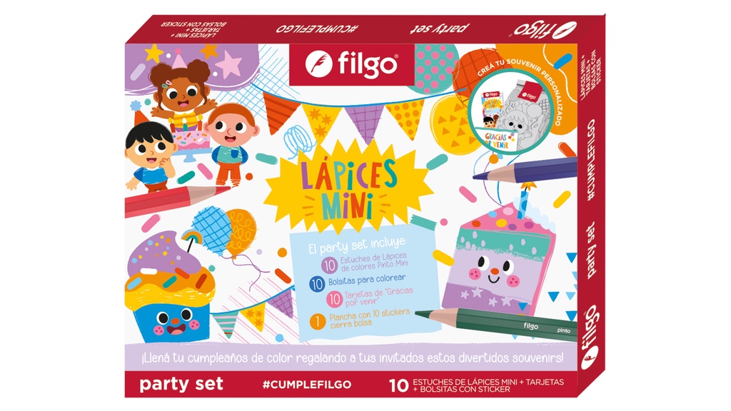 SET FILGO PARTY PINTURITAS X10