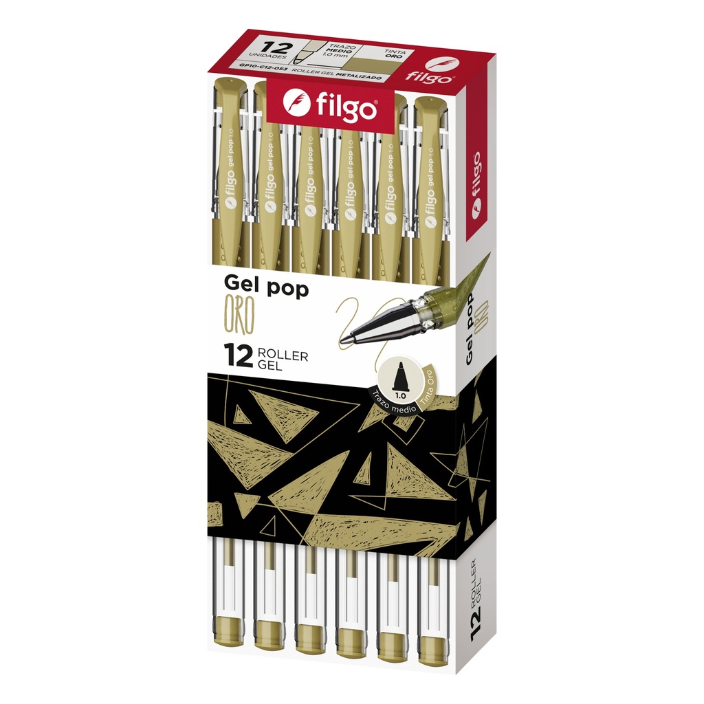 BOLIGRAFO FILGO GEL POP ROLLER GEL X12 ORO