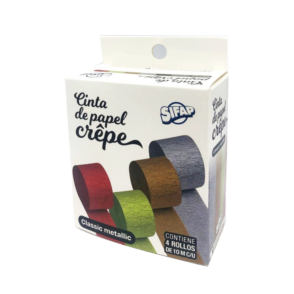 CINTA DE PAPEL CREPE SIFAP X4 CLASSIC METALLIC