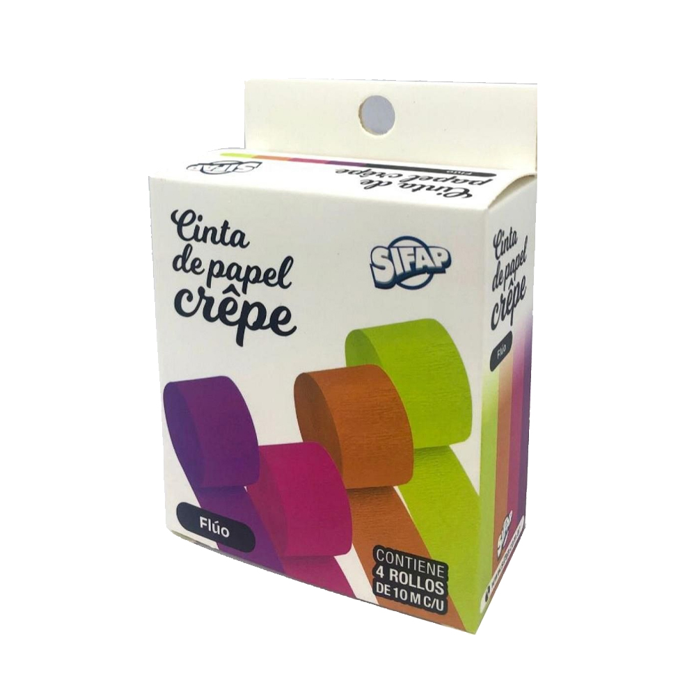 CINTA DE PAPEL CREPE SIFAP X4 FLUO