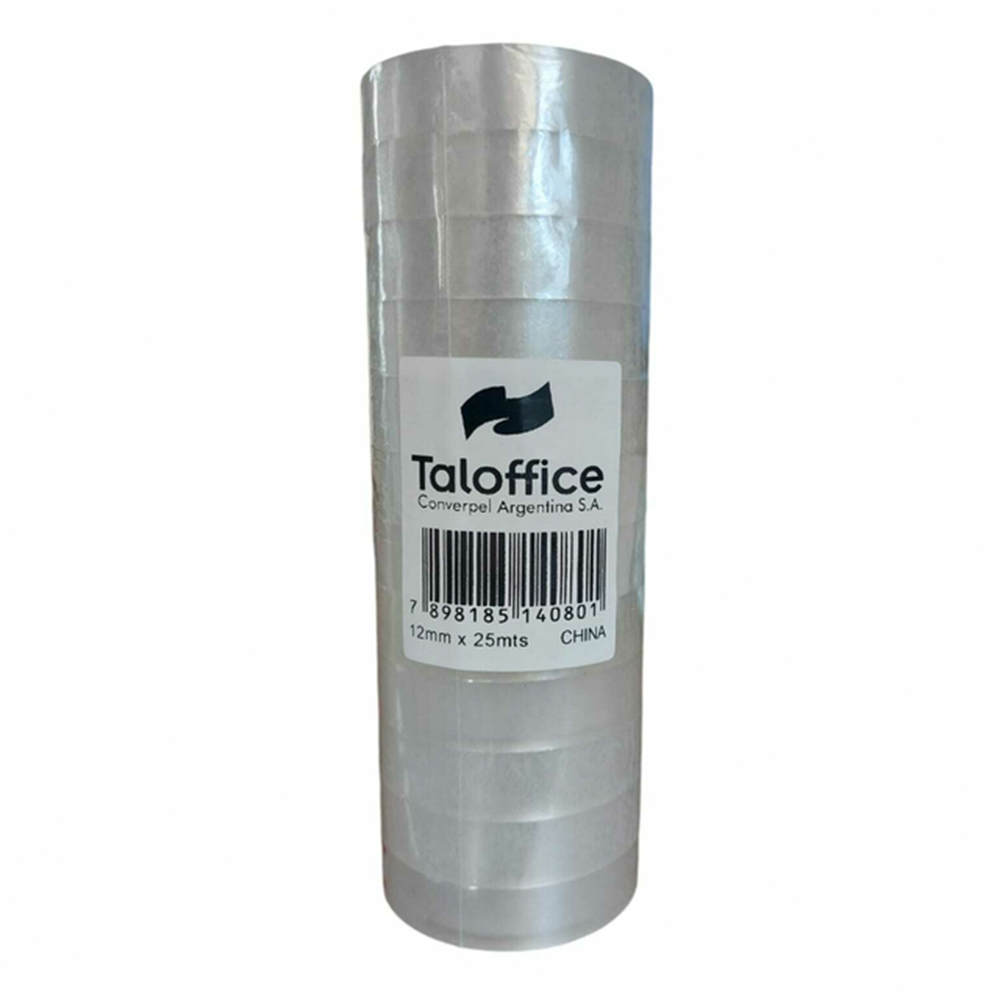 CINTA TALOFFICE 12MMX25MT X12 TRANSPARENTE