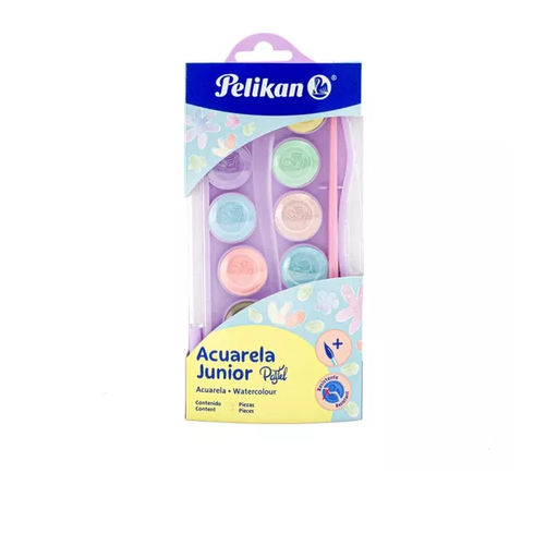 [7501225] ACUARELA PELIKAN JUNIOR X12PASTEL C/PINCEL