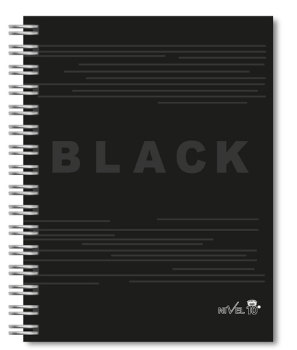 [3651] AGENDA NIVEL 10 BONJOUR ESPIRALADA BLACK C/ELAST.