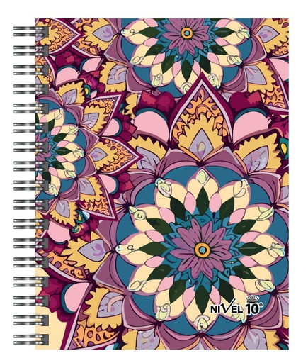 [3639] AGENDA NIVEL 10 BONJOUR MANDALA ESPIRAL Y ELASTICO