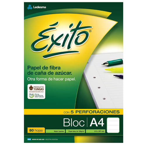 [102887] BLOCK EXITO A4 PEGADO X80H RAYADO