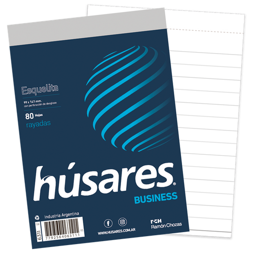 [6311] BLOCK HUSARES ESQUELITA BUSINESS X80H RAYADO