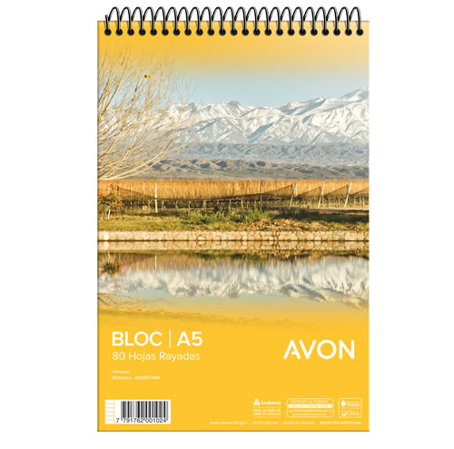 [103242] BLOCK AVON A5 C/ESPIRAL X80H RAYADO