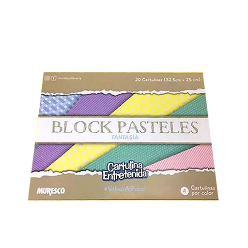 [0EJ076029] BLOCK MURESCO CARTULINA ENTRETENIDA PASTELES X20 HJS