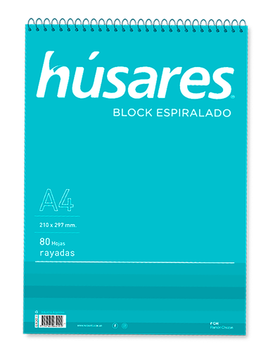 [6400] BLOCK HUSARES A4 ESPIRALADO X80H RAYADO