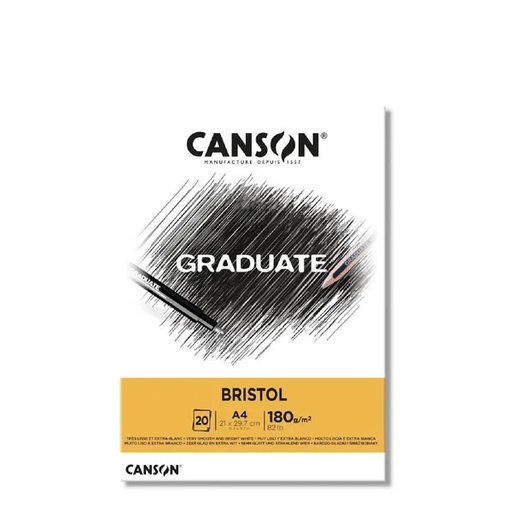 [C400110383] BLOCK CANSON GRADUATE BRISTOL 180G A4 X20