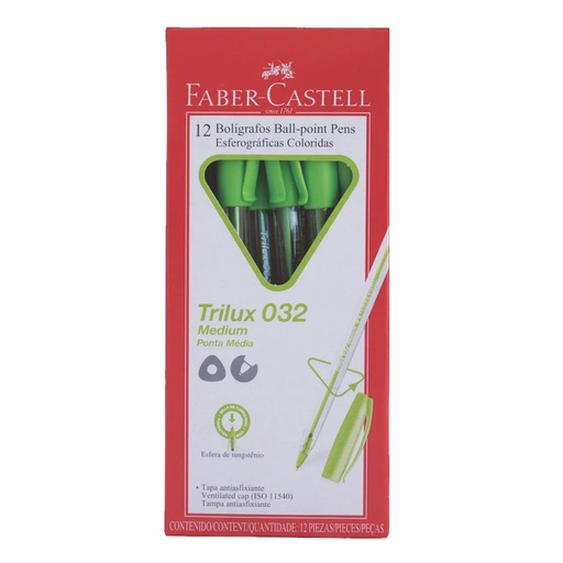 [443260] BOLIGRAFO FABER TRILUX 032 X12 VERDE LIMA