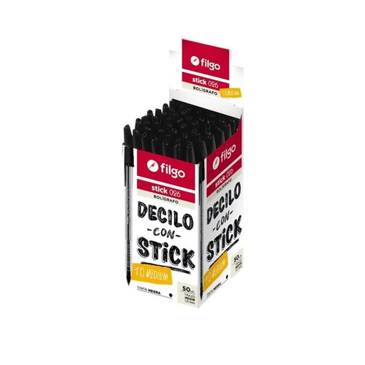 [SK10-C50-001] BOLIGRAFO FILGO 026 STICK 1.0MM X50 NEGRO