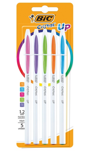 [930006] BOLIGRAFO BIC CRISTAL UP X5 SURTIDO