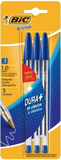 [908448] BOLIGRAFO BIC CRISTAL 1.0 X3 AZUL