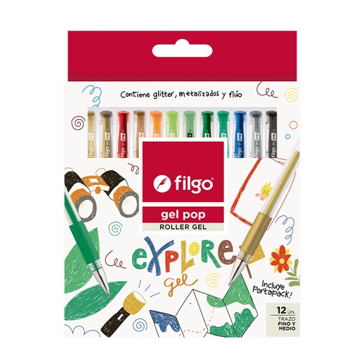 [GP-E12-XPLRE] BOLIGRAFO FILGO GEL POP ROLLER GEL X12 EXPLORE