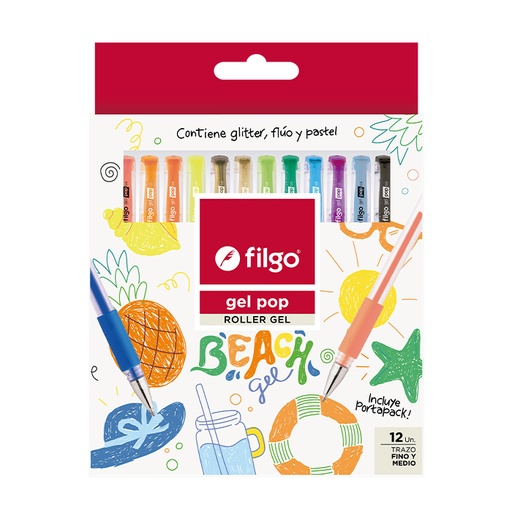 [GP-E12-BEACH] BOLIGRAFO FILGO GEL POP ROLLER GEL X12 BEACH