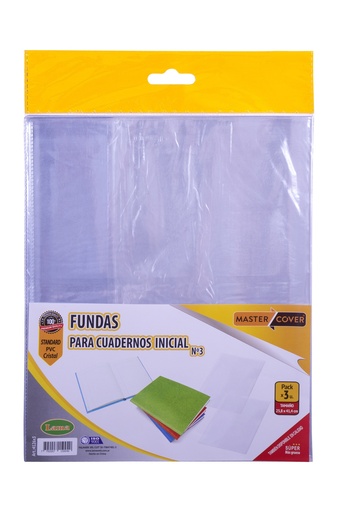 [4126X3] FUNDA PVC LAMA P/CUADERNO Nº3 X3