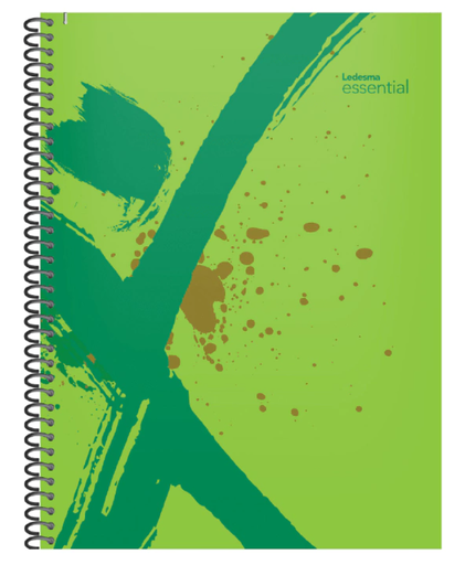 [100852] CUADERNO LEDESMA ESSENT.22X29 84H VERDE CUADRICULADO