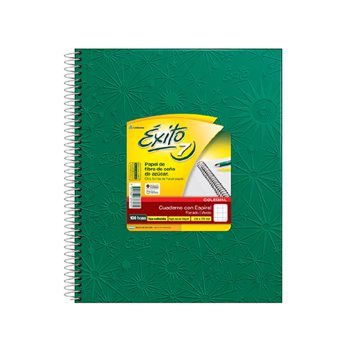 [101982] CUADERNO EXITO 7 ESP.21X27 100H VERDE CUADRICULADO