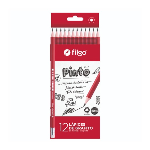 [PN101G-C12-HB] LAPIZ GRAFITO FILGO C/GOMA HB X12