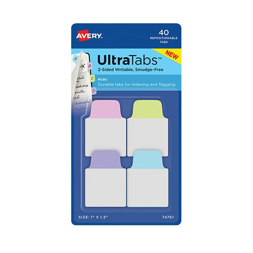 [74761] BANDERITAS AVERY ULTRATABS X40 MINI PASTEL LIQUIDACION