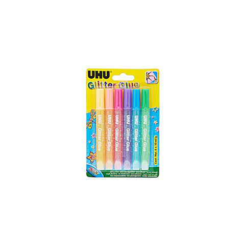 [U39110] PEGAMENTO UHU GLITTER X6 X10ML SHINY