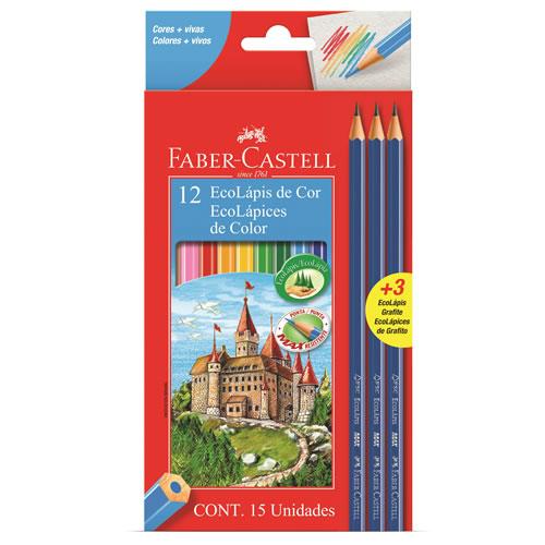 [112618] PINTURITAS FABER ECOLAPIZ X12L+3GRAFITO