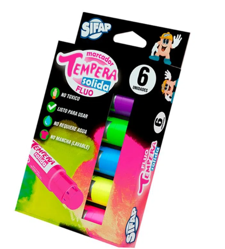 [TEMPSOLFLUO] TEMPERA SIFAP X6 FLUO SURTIDO