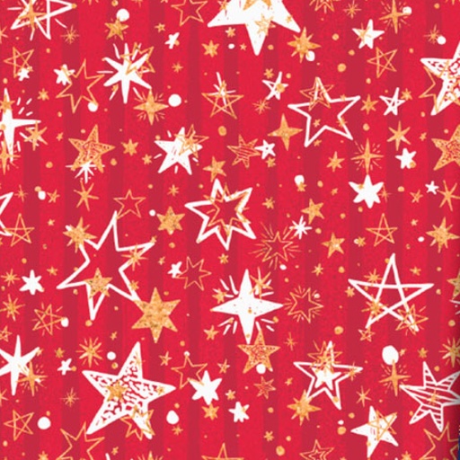 [13-7020-00] PAPEL MAG P/REGALO 70X100 X10 7020 ESTRELLAS ROJAS