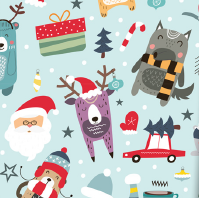 [13-7031-00] PAPEL MAG P/REGALO 70X100 X10 7031 NAVIDAD ANIMALITOS