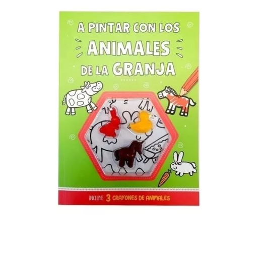 [9047] LIBRO DIVERTITE PINTANDO GRANJA +CRAYONES Y STICKE