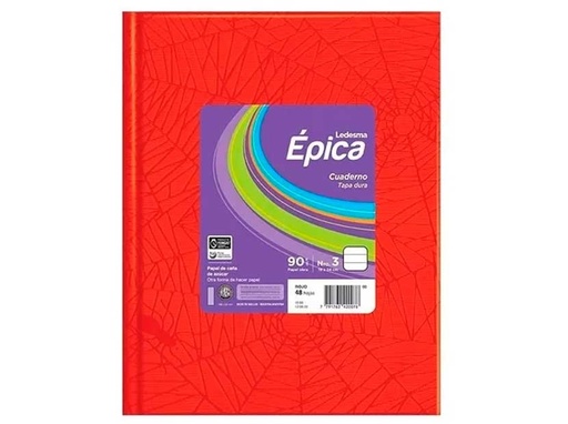 [105854] CUADERNO LEDESMA EPICA Nº3 T/D ARAÑA 48H ROJO RAYADO