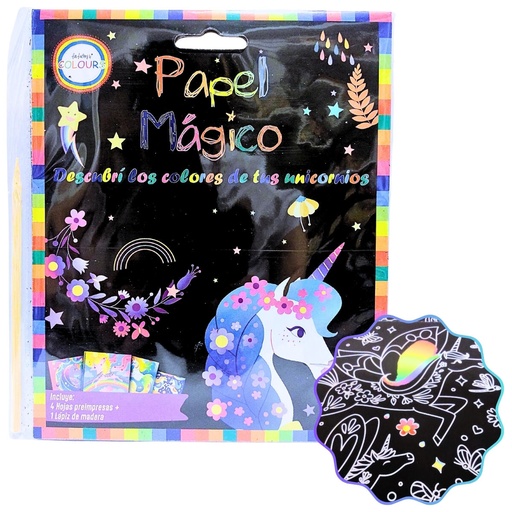 [26352] PAPEL MAGICO UNICORNIOS X4H