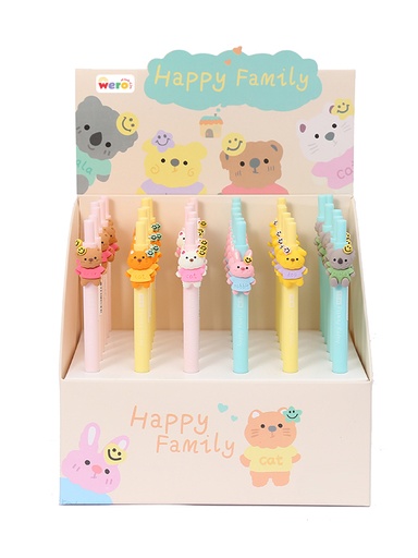 [WE3019] BOLIGRAFO WERO RETRACTIL HAPPY FAMILY X1