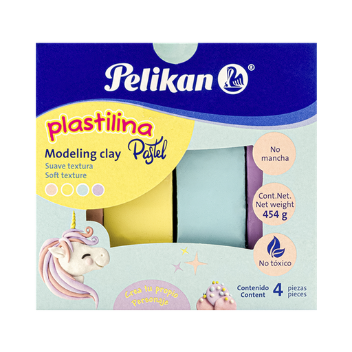 [06700140] PLASTILINA PELIKAN PASTEL SURTIDO X 4