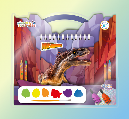 [9789878973272] SET 87 PINCELES Y ACUARELAS DINOSAURIOS