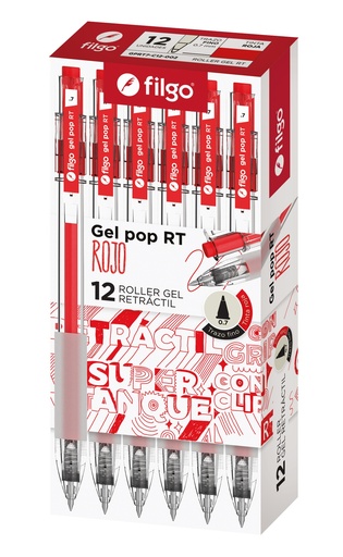 [GPRT7-C12-002] BOLIGRAFO FILGO GEL POP RT X12 ROJO