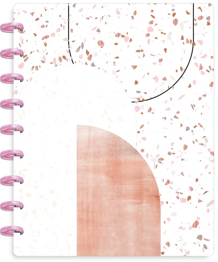 [NPC-128] CUADERNO HAPPY NOTES PIEDRA ROSA 17X23CM RAYADO PUNTEADO C/DISCOS