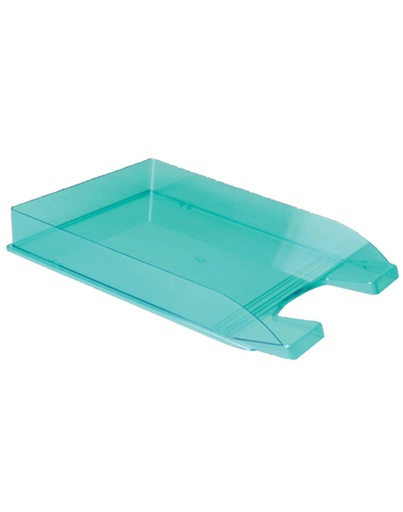 [200-0640] BANDEJA PAPELERA LIGGO A4 VERDE TRANSPARENTE