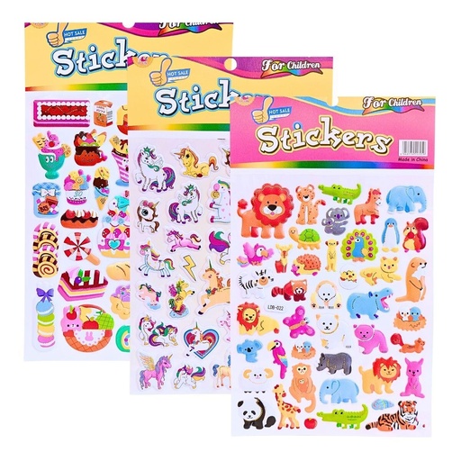 [25599] STICKERS COLOURS C/RELIEVE VARIOS DISEÑOS