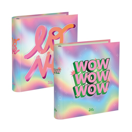 [201076] CARPETA 3X40 FW FUN WORLD HOLOGRAPHIC